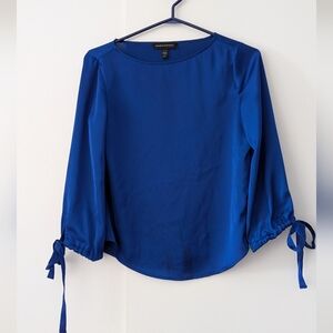 Banana Republic Royal Blue Blouse with Tie Cuffs